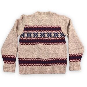 VTG‎ Jamaica Bay Fair Isle Sweater Mens Medium Brown Oatmeal Crew Neck Made USA